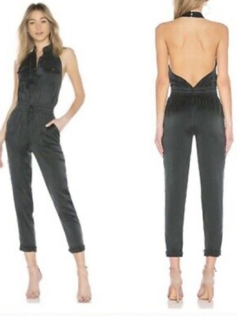 Haute Hippie Halter Backless Jumpsuit